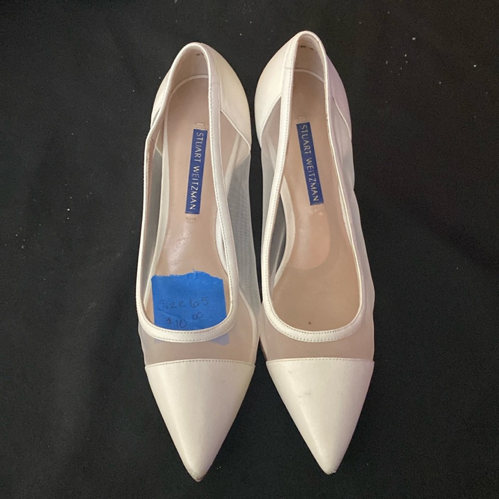 Pre-owned, white heels